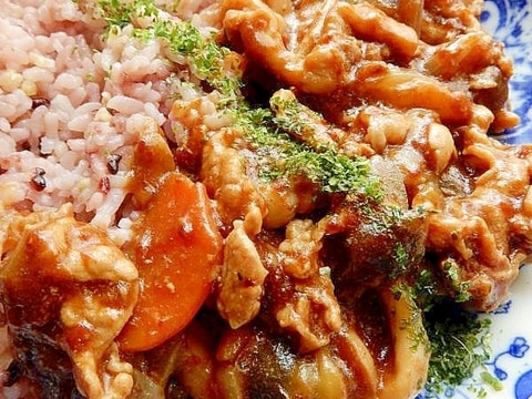 豚こま肉でも美味❤芋抜きハヤシライス♪(ダシダ)